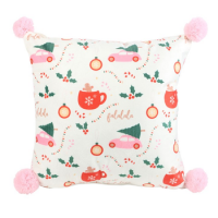 Sugarplum Fun Christmas Cushion – Festive Christmas Print Cushion